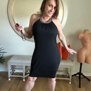 Cashmere black sequin dress MEDIUM